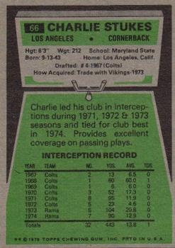 1975 Topps #66 Charlie Stukes Back