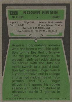 1975 Topps #127 Roger Finnie Back
