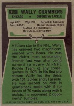 1975 Topps #155 Wally Chambers Back
