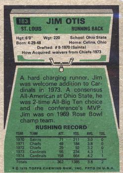 1975 Topps #183 Jim Otis Back