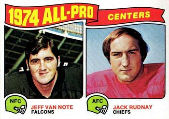 1975 Topps #204 1974 All-Pro Centers (Jeff Van Note / Jack Rudnay) Front
