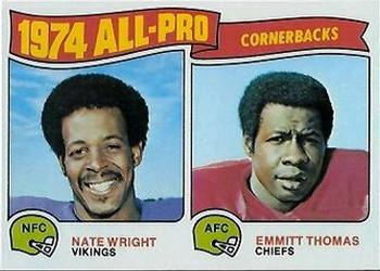 1975 Topps #220 1974 All-Pro Cornerbacks (Nate Wright / Emmitt Thomas) Front