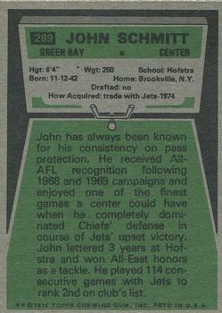 1975 Topps #289 John Schmitt Back