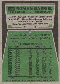 1975 Topps #310 Roman Gabriel Back