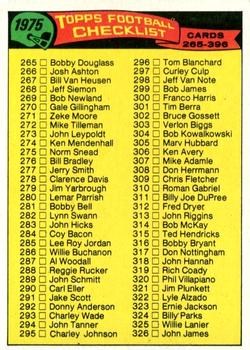 1975 Topps #376 Checklist: 265-396 Front