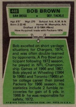1975 Topps #448 Bob Brown Back