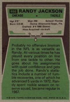 1975 Topps #466 Randy Jackson Back