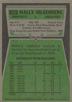 1975 Topps #469 Wally Hilgenberg Back