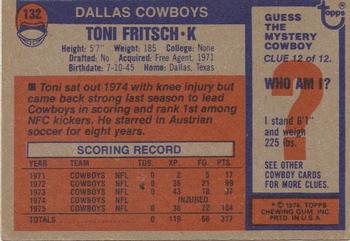 1976 Topps #132 Toni Fritsch Back