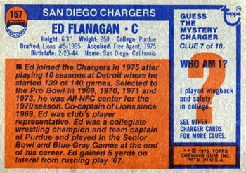 1976 Topps #157 Ed Flanagan Back