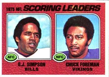 1976 Topps #204 1975 Scoring Leaders (O.J. Simpson / Chuck Foreman) Front