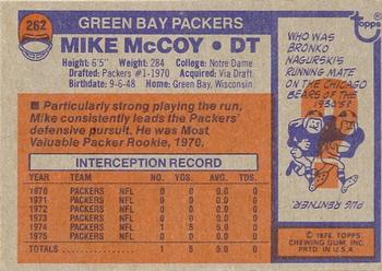 1976 Topps #262 Mike McCoy Back