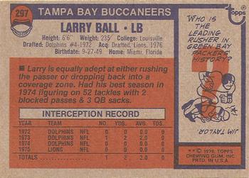 1976 Topps #297 Larry Ball Back