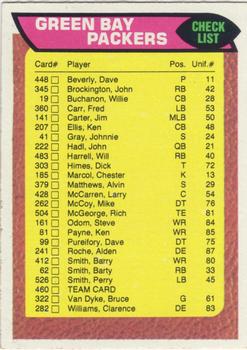 1976 Topps #460 Green Bay Packers Front