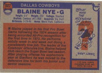 1976 Topps #527 Blaine Nye Back