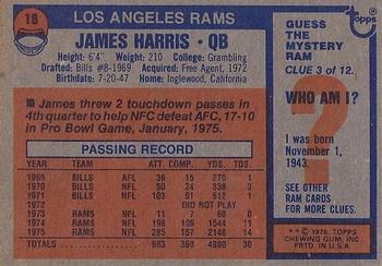 1976 Topps #18 James Harris Back