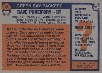 1976 Topps #99 Dave Pureifory Back