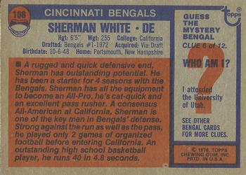 1976 Topps #168 Sherman White Back