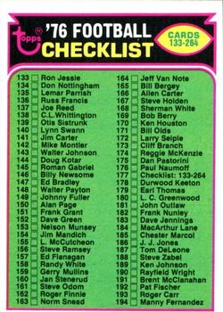 1976 Topps #177 Checklist: 133-264 Front