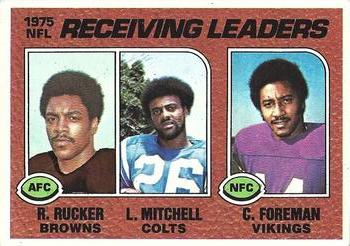 1976 Topps #202 1975 Receiving Leaders (Reggie Rucker / Lydell Mitchell / Chuck Foreman) Front
