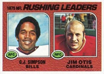 1976 Topps #203 1975 Rushing Leaders (O.J. Simpson / Jim Otis) Front