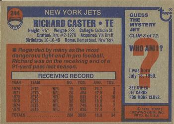 1976 Topps #244 Richard Caster Back