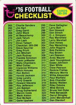 1976 Topps #273 Checklist: 265-396 Front