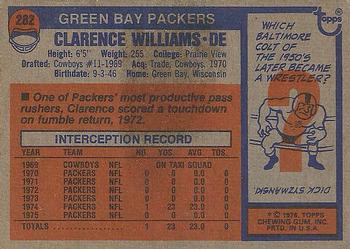 1976 Topps #282 Clarence Williams Back