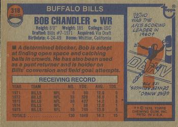 1976 Topps #318 Bob Chandler Back