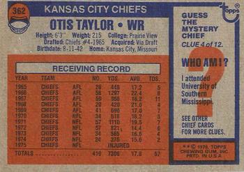 1976 Topps #362 Otis Taylor Back