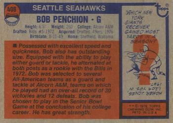 1976 Topps #408 Bob Penchion Back