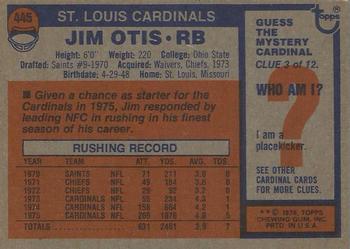 1976 Topps #445 Jim Otis Back