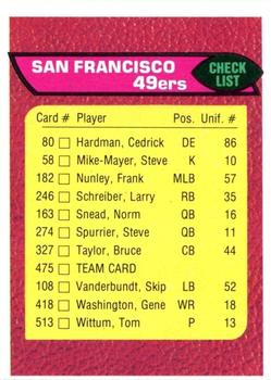 1976 Topps #475 San Francisco 49ers Front