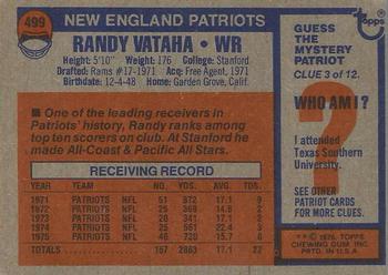 1976 Topps #499 Randy Vataha Back