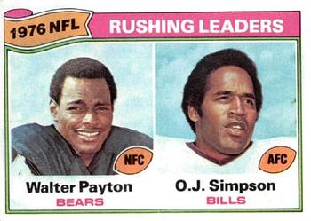 1977 Topps #3 1976 Rushing Leaders (Walter Payton / O.J. Simpson) Front