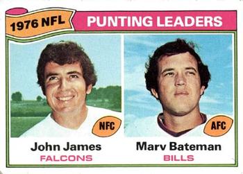 1977 Topps #6 1976 Punting Leaders (John James / Marv Bateman) Front