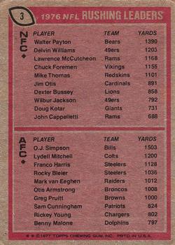 1977 Topps #3 1976 Rushing Leaders (Walter Payton / O.J. Simpson) Back