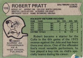 1978 Topps #109 Robert Pratt Back