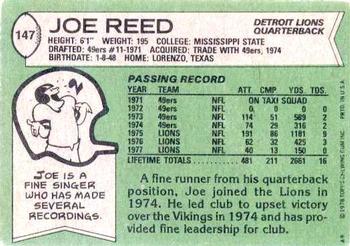 1978 Topps #147 Joe Reed Back
