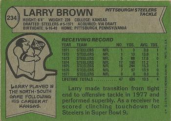 1978 Topps #234 Larry Brown Back