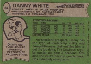 1978 Topps #24 Danny White Back