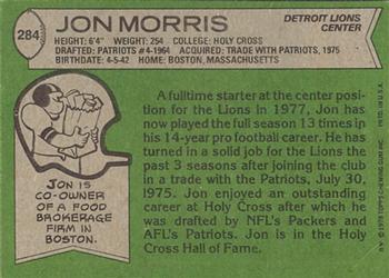 1978 Topps #284 Jon Morris Back