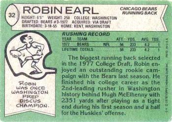 1978 Topps #32 Robin Earl Back