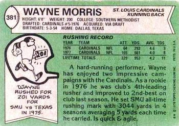 1978 Topps #381 Wayne Morris Back