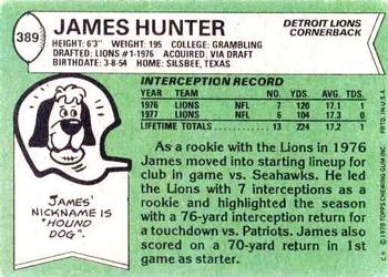 1978 Topps #389 James Hunter Back