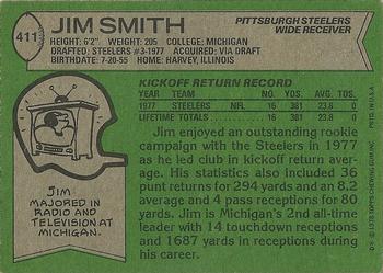 1978 Topps #411 Jim Smith Back