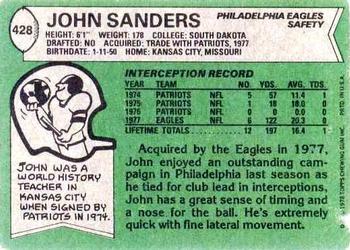 1978 Topps #428 John Sanders Back