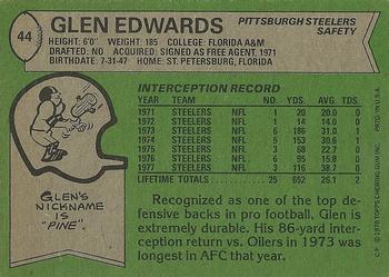 1978 Topps #44 Glen Edwards Back