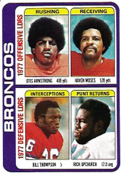 1978 Topps #508 Otis Armstrong / Haven Moses / Bill Thompson / Rick Upchurch Front