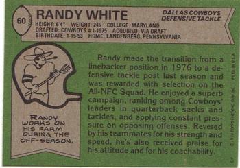 1978 Topps #60 Randy White Back